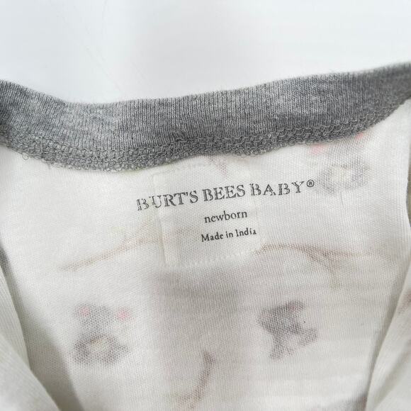 Burt's Bees Baby Kola Bear Organic Gray Newborn Footed Pajamas Sleep Play - Picture 4 of 9